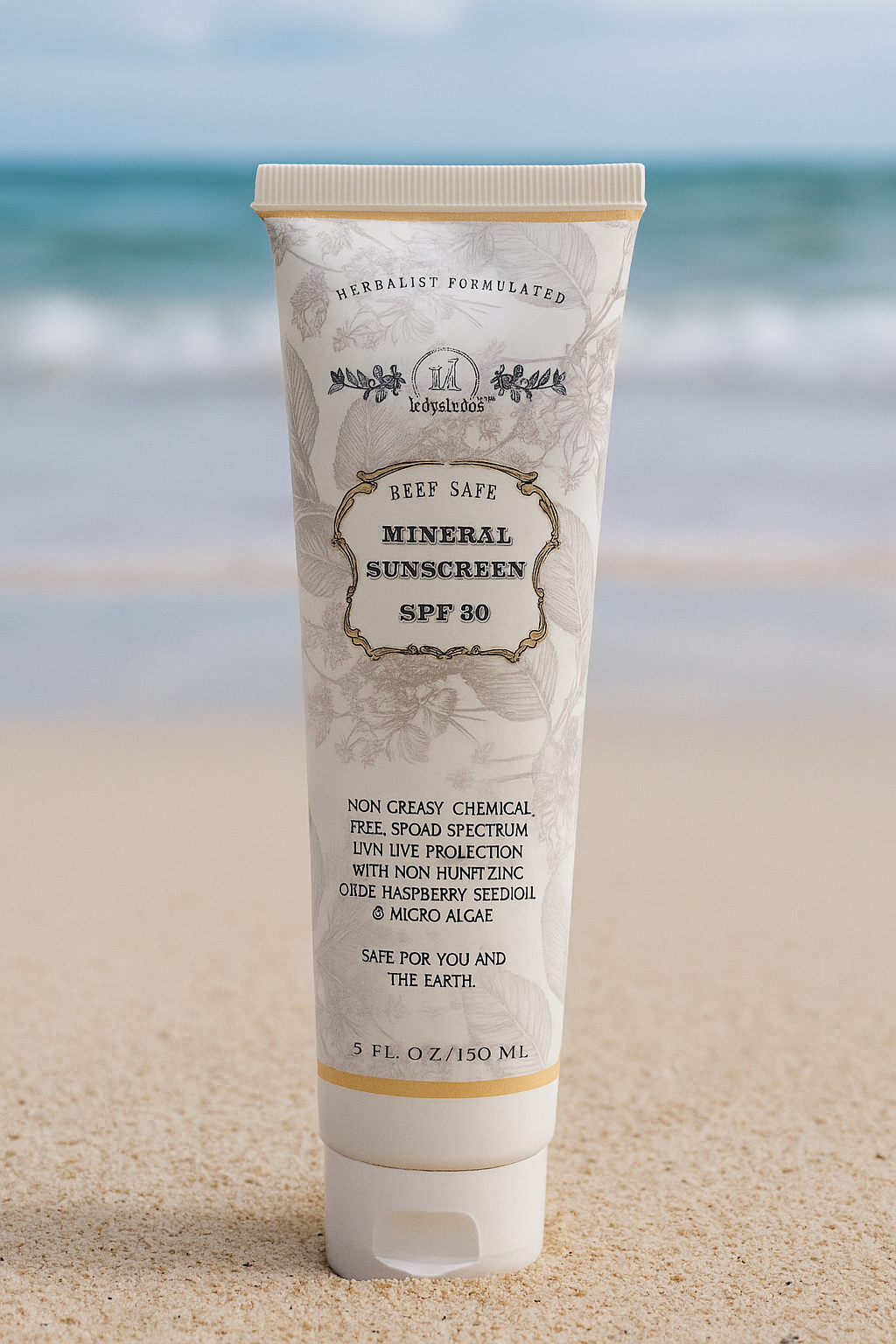 Reef Safe Vegan Mineral Face and Body Sunscreen with Tremella Mushroom