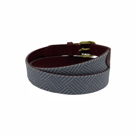 Needlepoint Texture Basketweave Steel Grey and Navy Blue