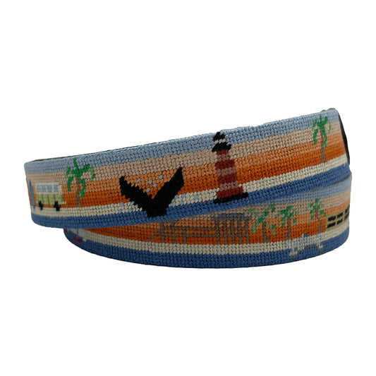 Folly Beach Sunrise Hand-stitched Needlepoint