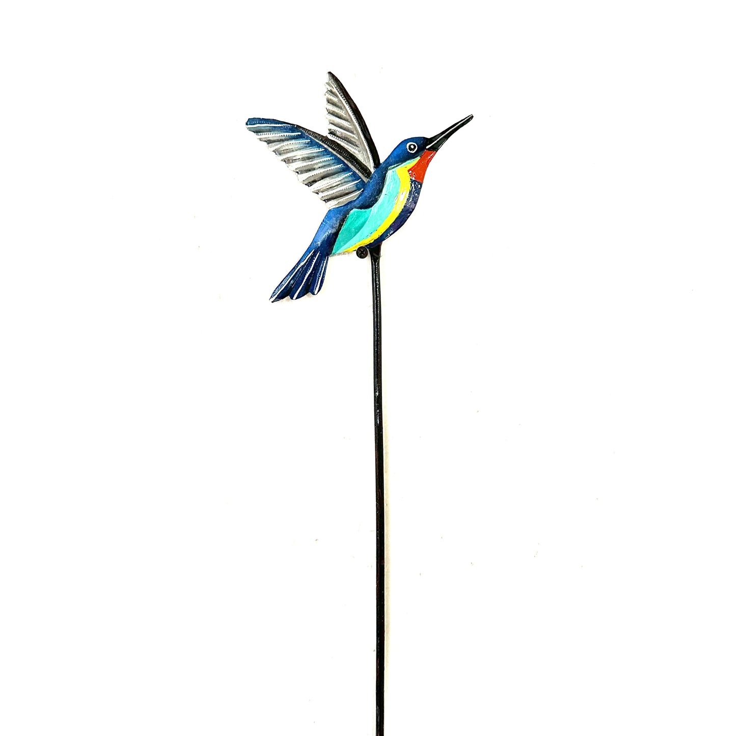 Blue Hummingbird Garden Stake- Painted