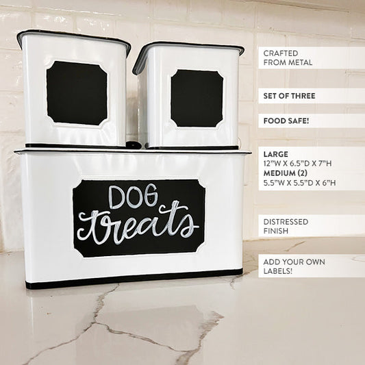 Customizable Metal Kitchen Canisters, Set of Three