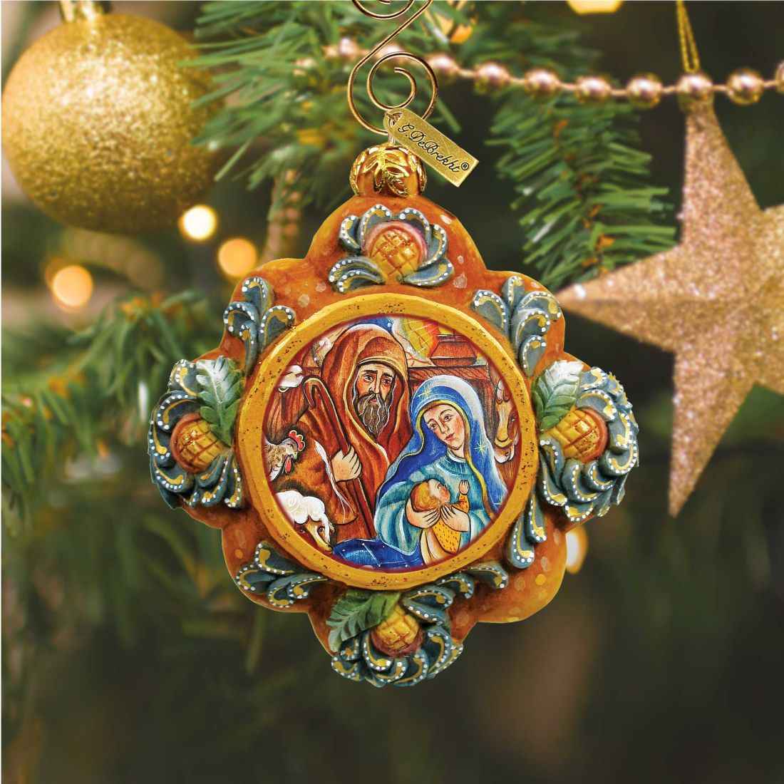 Light of The World Sculpted Hand-Painted Christmas Ornament by G. DeBrekht - Christmas Decor - 6102512