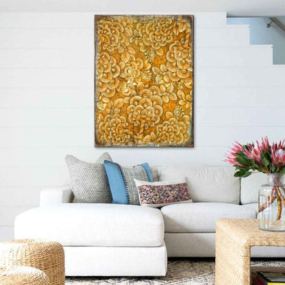 Amali Wooden Wall Art by G. DeBrekht - Floral Ornamental Decor - 95013B