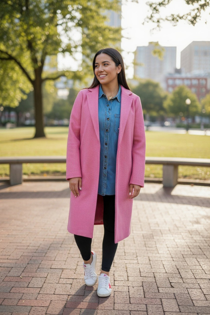 SC - Juliette Pink Mid-Length Coat