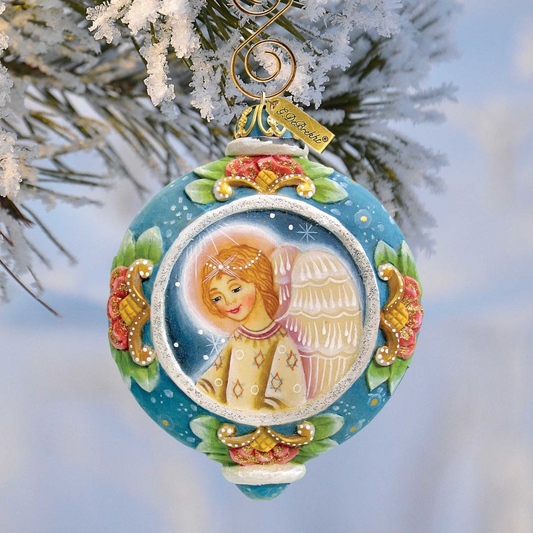 Angel Sculpted Hand-Painted Christmas Ornament by G. DeBrekht - Nativity Holiday Decor - 6102412
