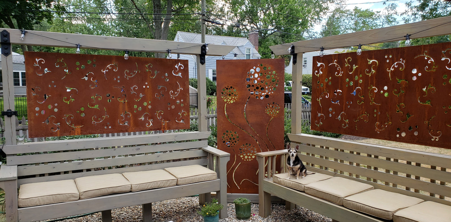 Outdoor Metal Privacy Screen Panel (60” & 72”) – Heavy-Duty Steel for Patio & Fence