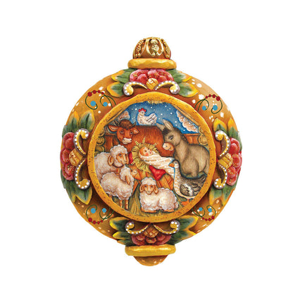 Village Nativity Sculpted Hand-Painted Christmas Ornament by G. DeBrekht - Nativity Holiday Décor - 6102414