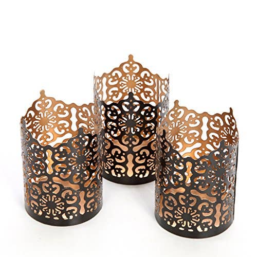 Hosley® 1 Each Black Finish Metal Candle Holders