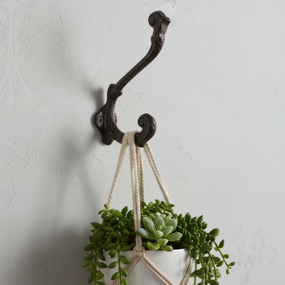 Wall Hook, Cast Iron Rustic Distressed Finish for Coats, Keys or Towels