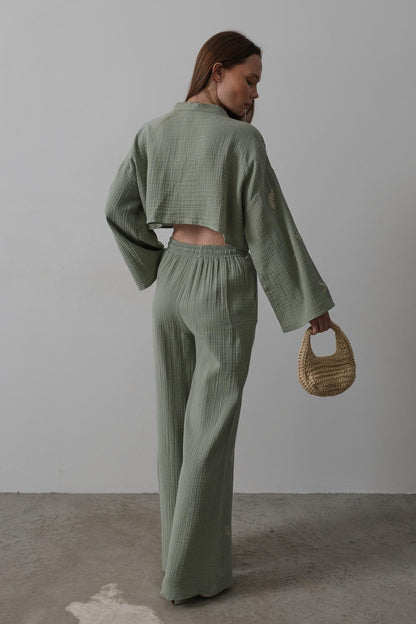 Boho Resort Wear – Tie Suits for Women with Shabby Chic Detail