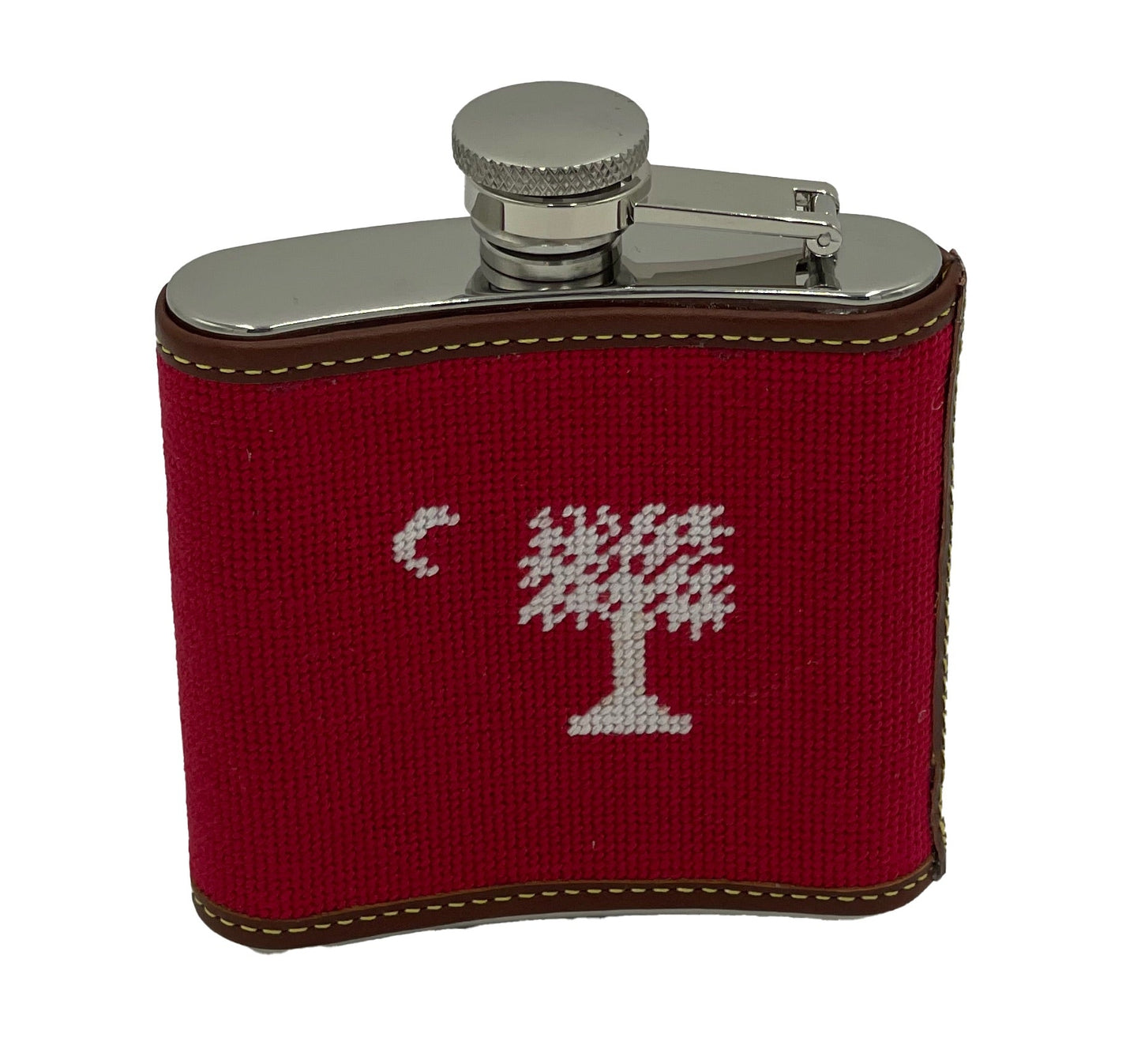 Citadel Big Red Hand-stitched Needlepoint Flask