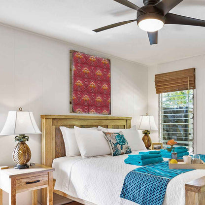 Red and Gold Rustic Wooden Wall Art by G. DeBrekht - Floral Ornamental Decor - 95015B