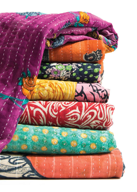 Authentic Vintage Kantha Quilts & Blankets Ethically Sourced