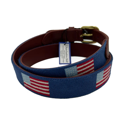 USA American Flag Needlepoint Belt