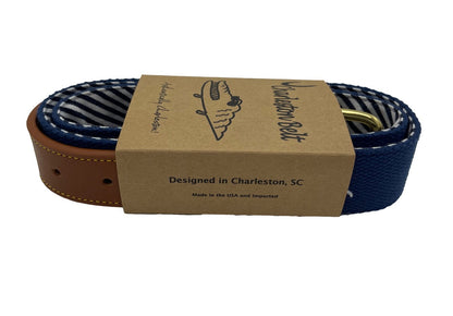 South Carolina Crescent Moon Palmetto State Flag Belt - Navy Blue