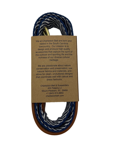 South Carolina Crescent Moon Palmetto State Flag Belt - Navy Blue