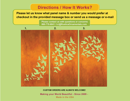 Outdoor Screen Panels or Large Metal Wall Art (46" Inch)