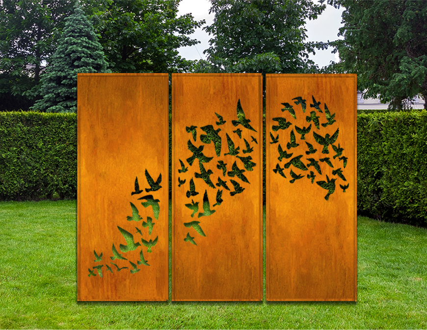 Outdoor Screen Panels or Large Metal Wall Art (46" Inch)