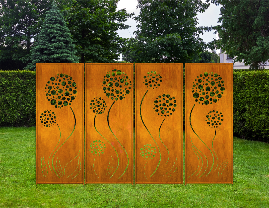 Outdoor Metal Privacy Screen Panel (60” & 72”) – Heavy-Duty Steel for Patio & Fence