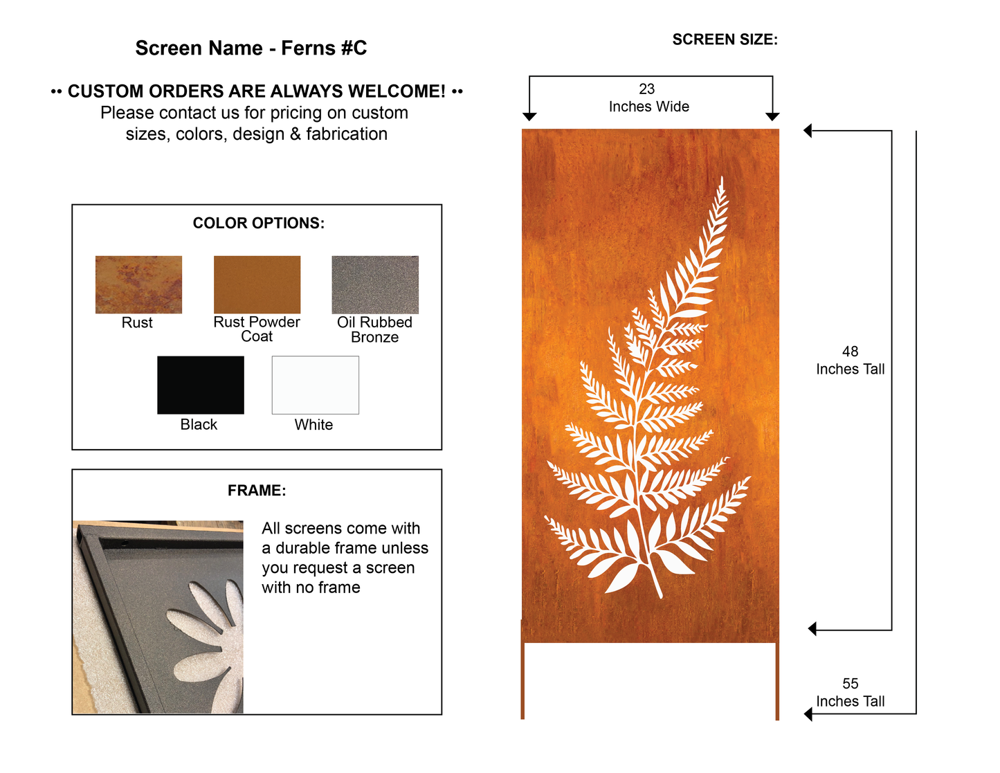 Garden Fencing / Metal Wall Art (46" Inch)