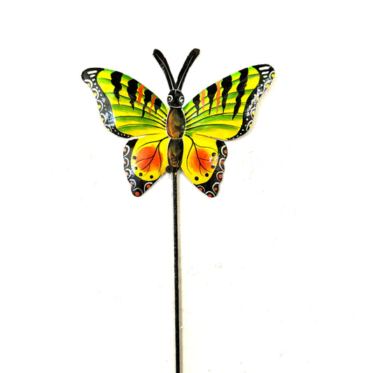 Colorful Yellow Butterfly Garden Stake