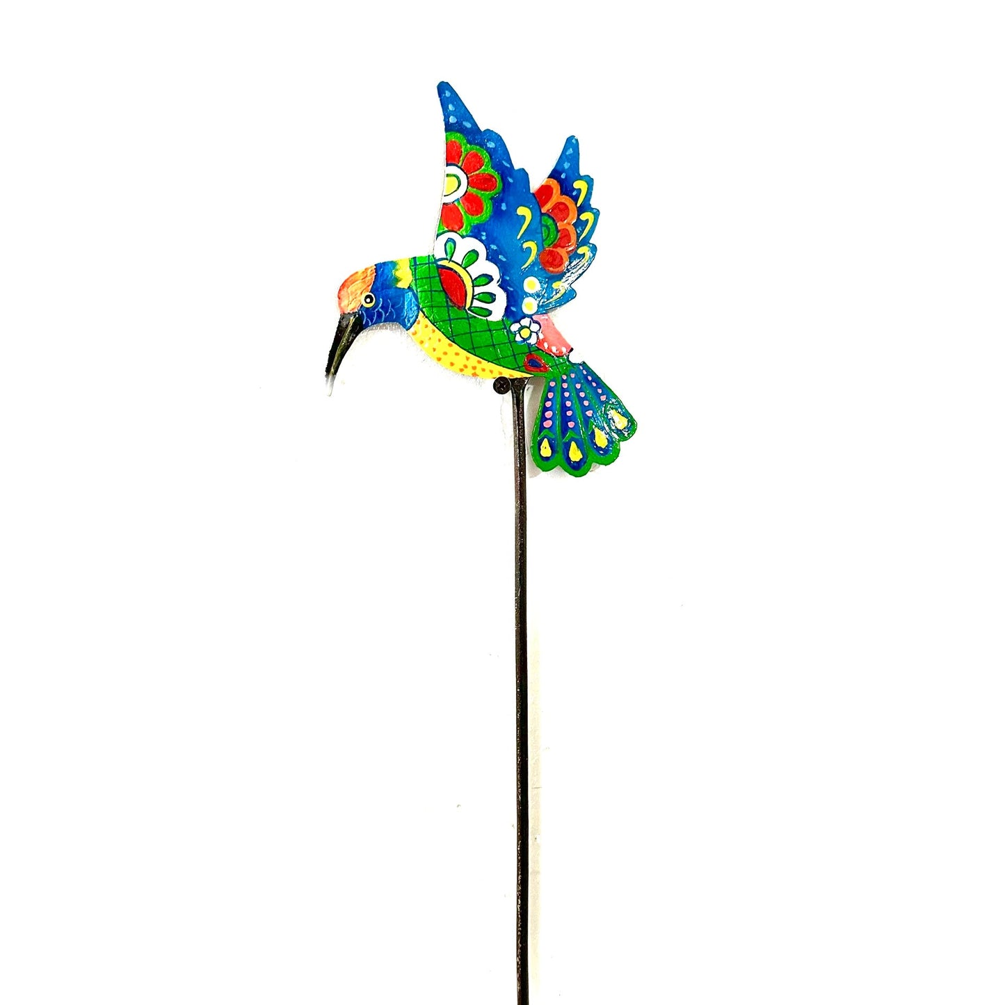 Whimsical Hummingbird Garden Stake- Painted
