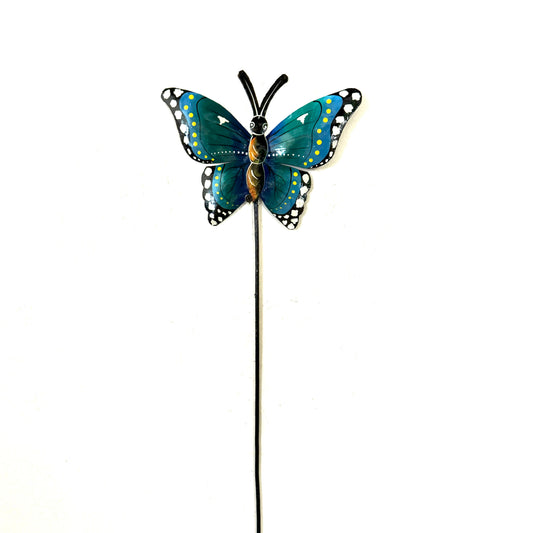 Teal Butterfly Garden Stake