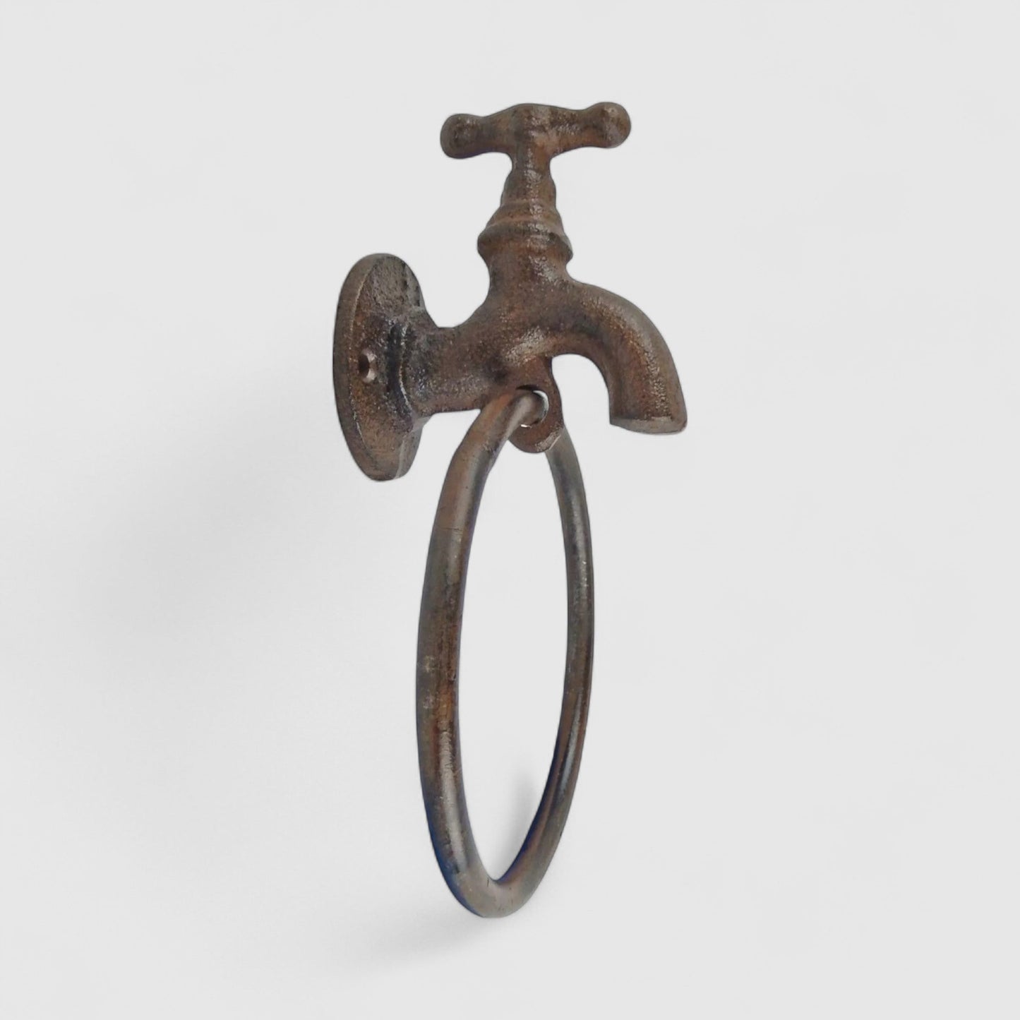 Faucet Towel Holder, Industrial Cast Iron Bath Accessory