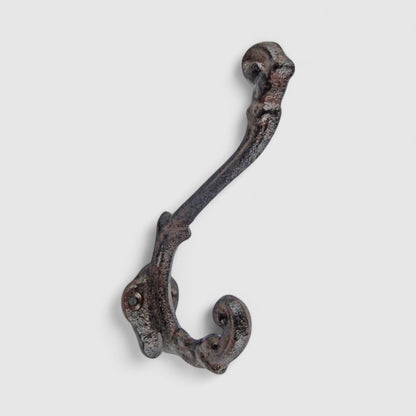Wall Hook, Cast Iron Rustic Distressed Finish for Coats, Keys or Towels