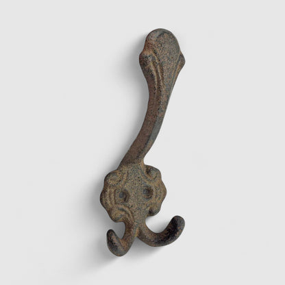 Wall Hook, Cast Iron Antique Distressed Finish for Coats, Keys or Towels