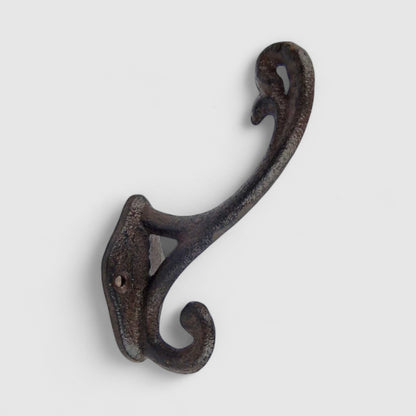 Wall Hook, Cast Iron Rustic Weathered Finish for Coats, Keys or Towels