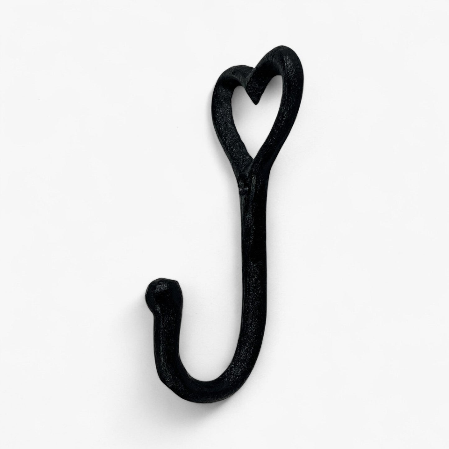 Heart Wall Hook, Black Cast Iron for Keys, Towels or Jewelry