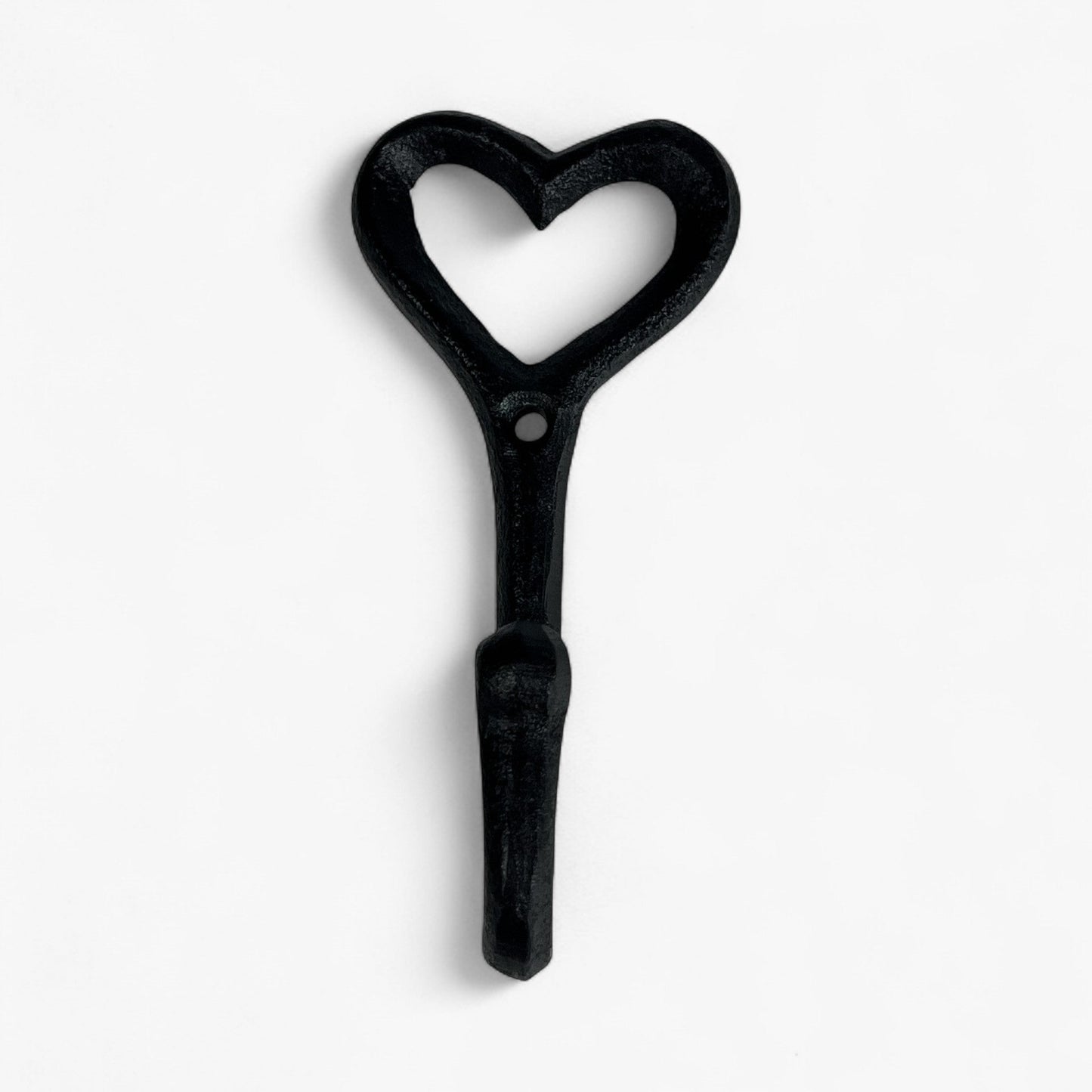 Heart Wall Hook, Black Cast Iron for Keys, Towels or Jewelry