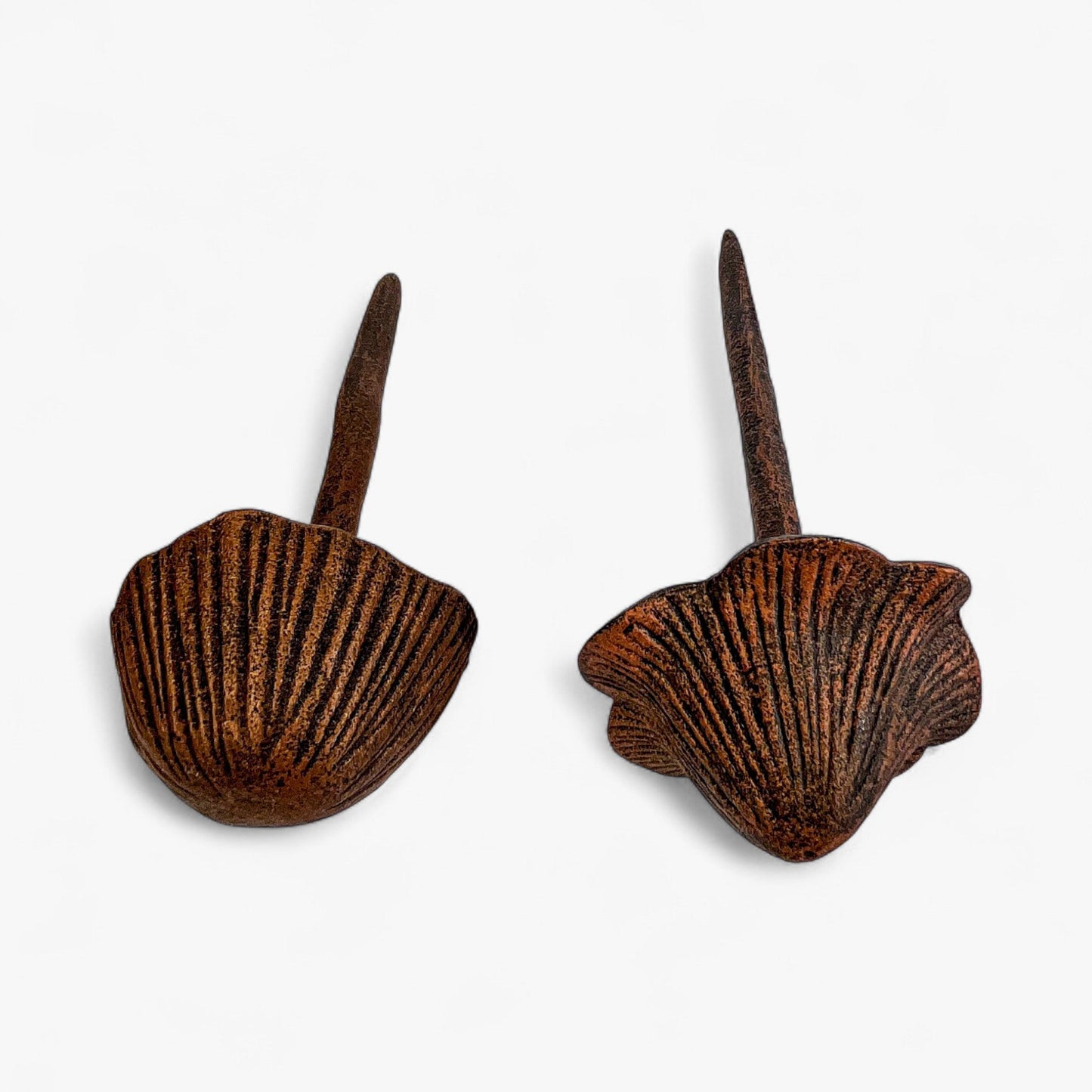 Mushroom Garden Stakes, Cast Iron Set of 2, Aged Copper Finish