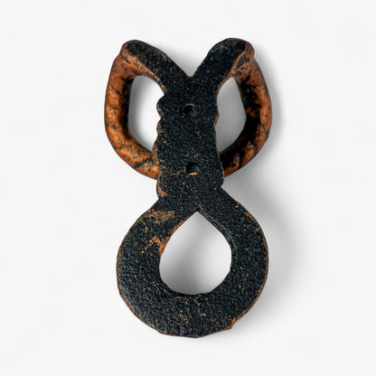 Nautical Rope Wall Hooks, Cast Iron Set of 2, White and Copper