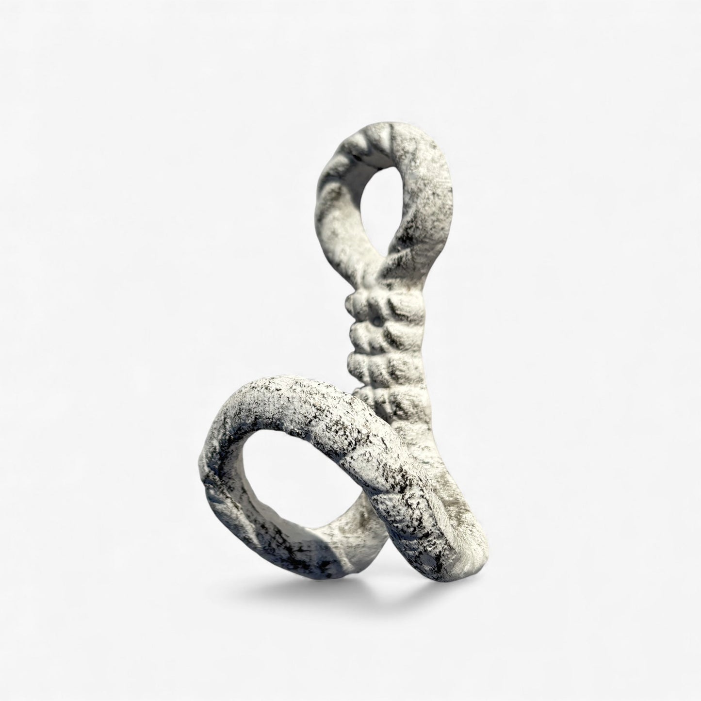 Nautical Rope Wall Hooks, Cast Iron Set of 2, White and Copper