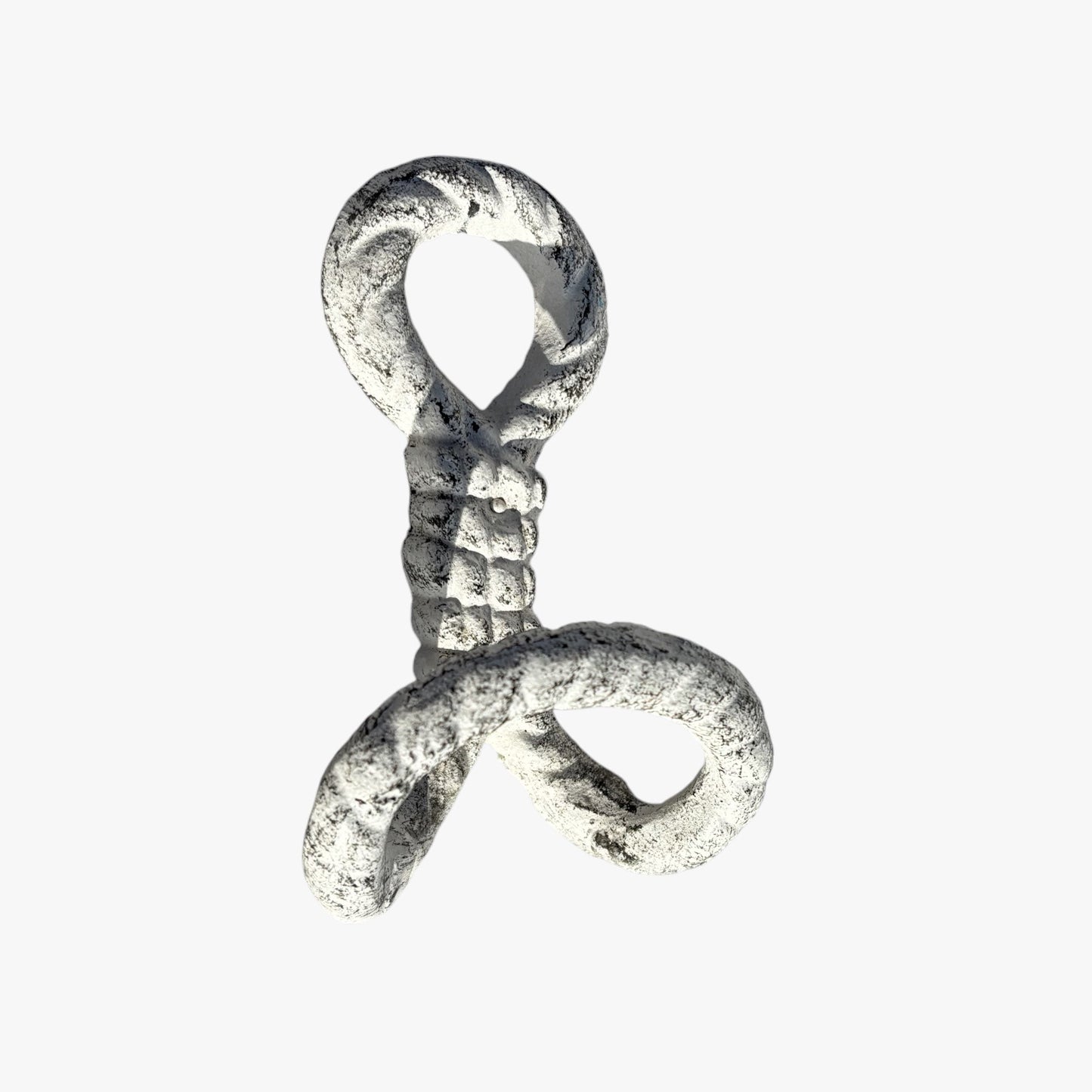 Nautical Rope Wall Hooks, Cast Iron Set of 2, White and Copper