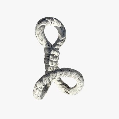 Nautical Rope Wall Hooks, Cast Iron Set of 2, White and Copper
