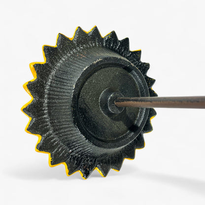 Sunflower Bird Feeder and Bath, Yellow Cast Iron Garden Stake