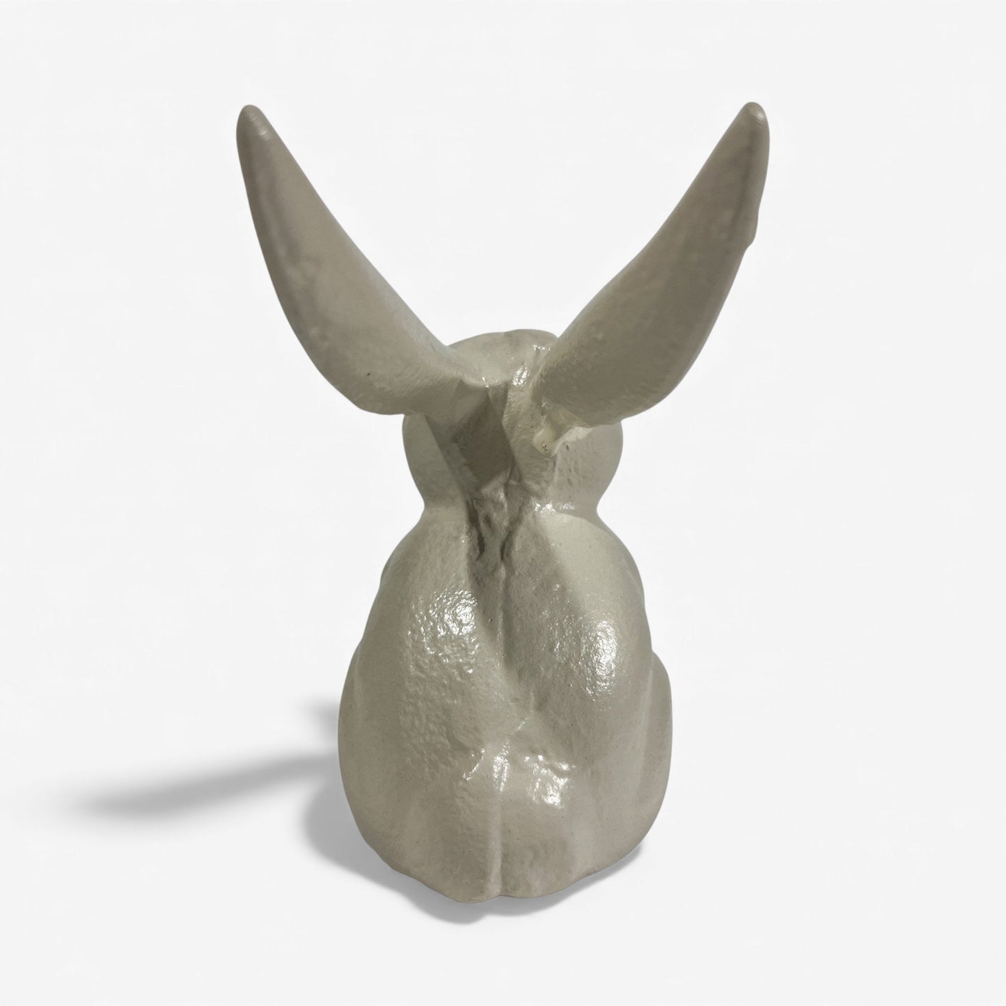 Bunny Statue, Cream Cast Iron, Garden or Indoor Figurine