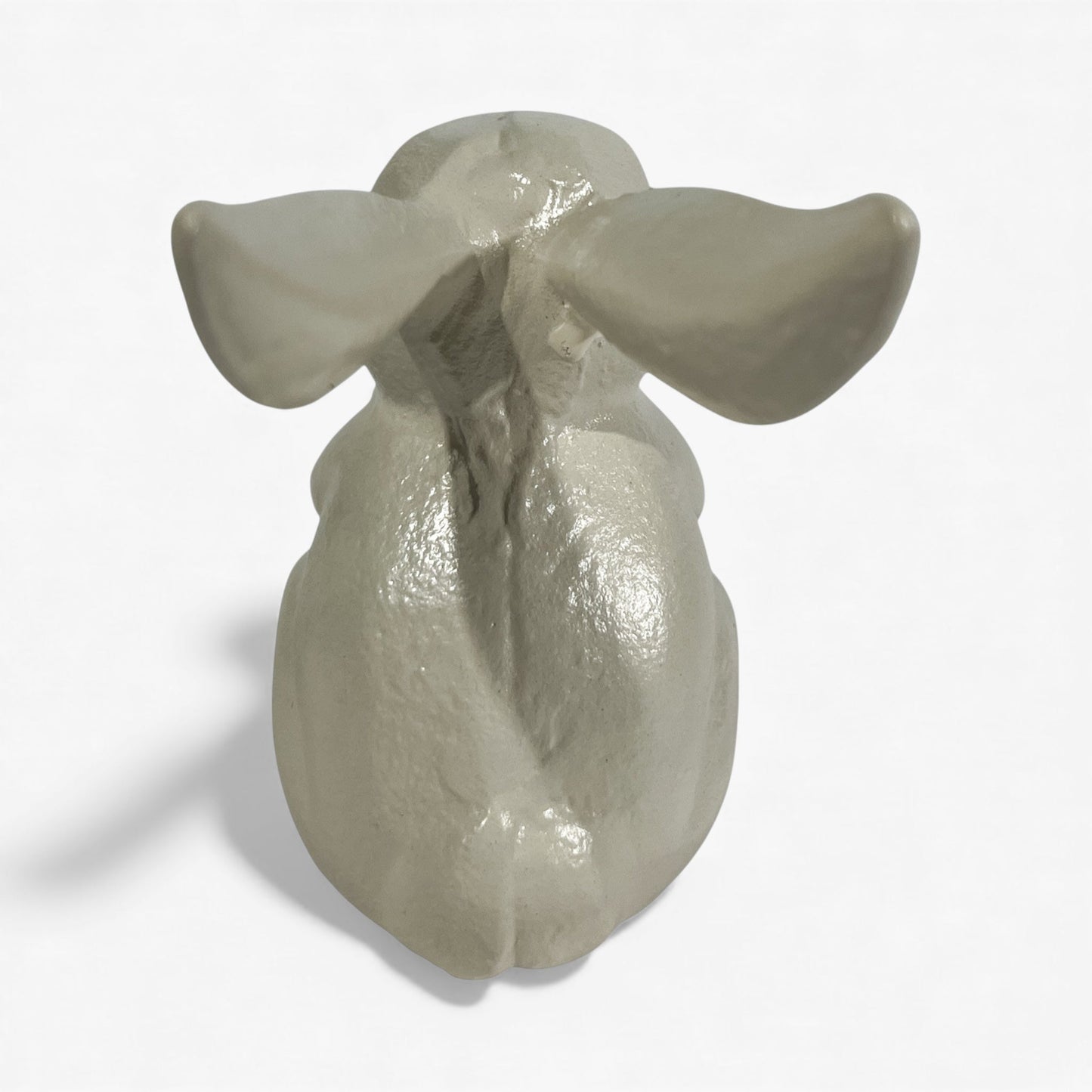 Bunny Statue, Cream Cast Iron, Garden or Indoor Figurine