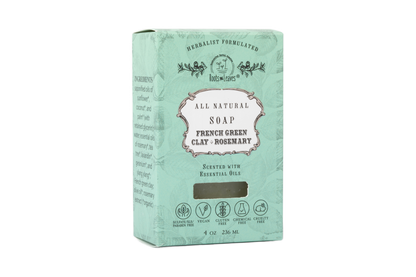 Organic Vegan French Green Clay + Rosemary Bar Soap