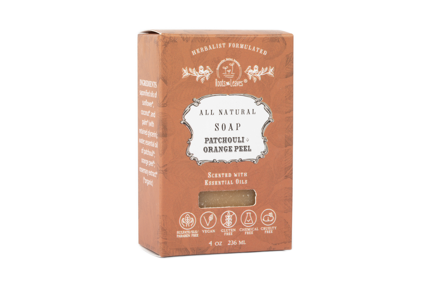 Organic Vegan Patchouli + Orange Bar Soap