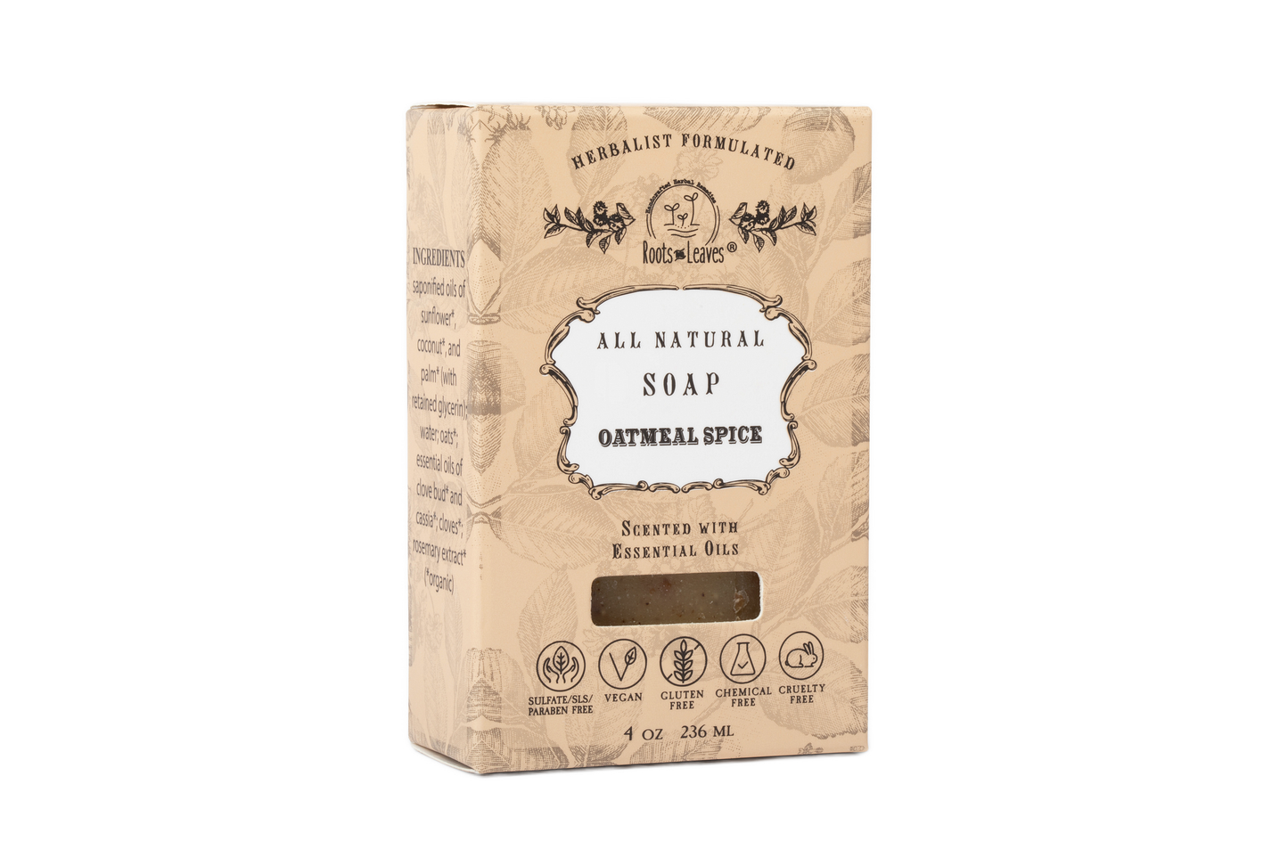 Organic Vegan Oatmel Spice Bar Soap