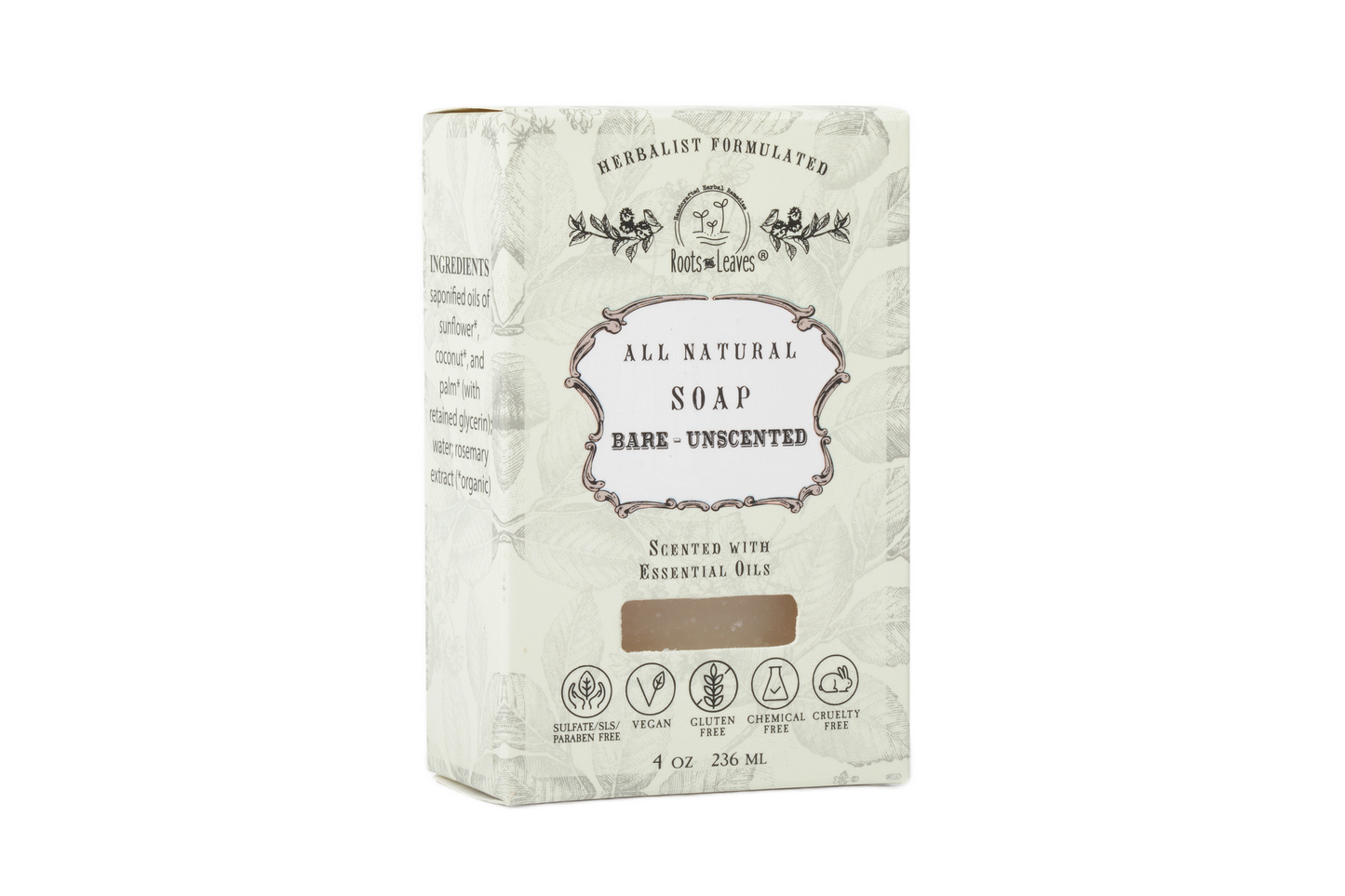 Organic Vegan Bare - Unscented Bar Soap