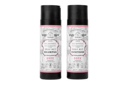 All Natural Soapnut Shampoo and Conditioner Set - ROSE- wild fermented probiotics for your scalp