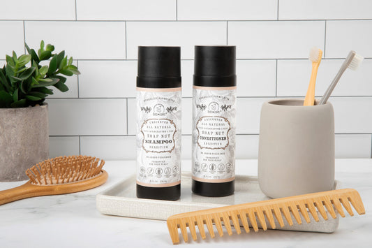 All Natural Soapnut Shampoo and Conditioner Set- UNSCENTED- wild fermented probiotics for your scalp