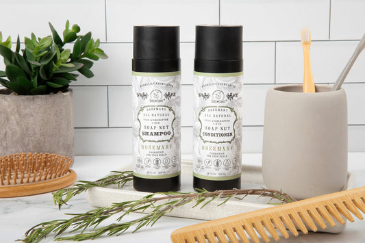 All Natural Soapnut Shampoo and Conditioner Set ROSEMARY- wild fermented probiotics for your scalp