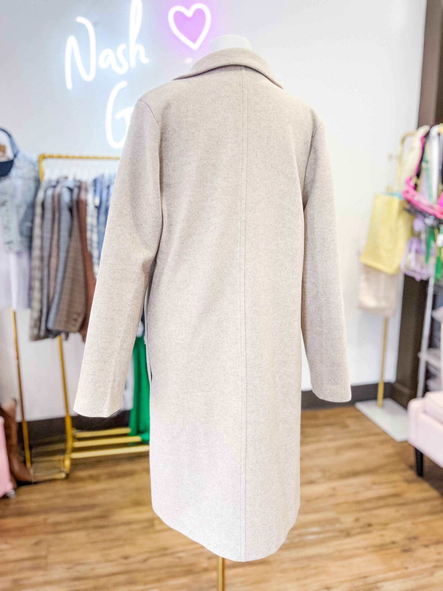 SC - Juliette Taupe Mid-Length Coat