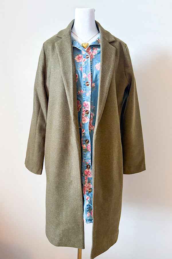 SC - Juliette Olive Mid-Length Coat